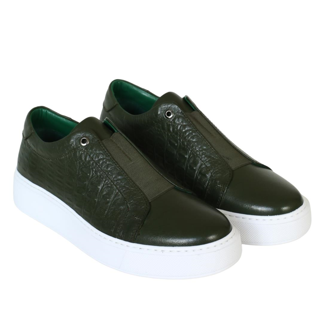 Yeşil Deri Erkek Sneaker