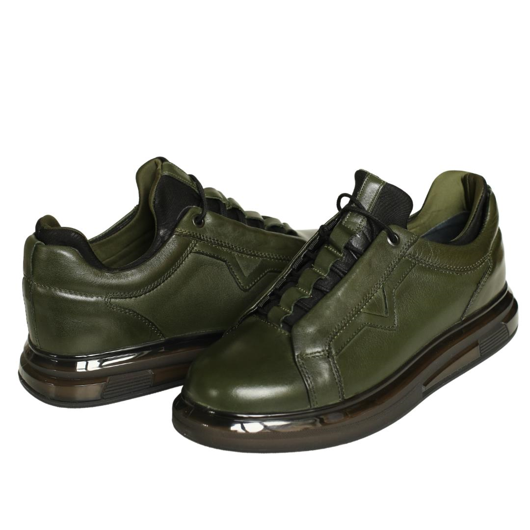 Yeşil Deri Erkek Sneaker