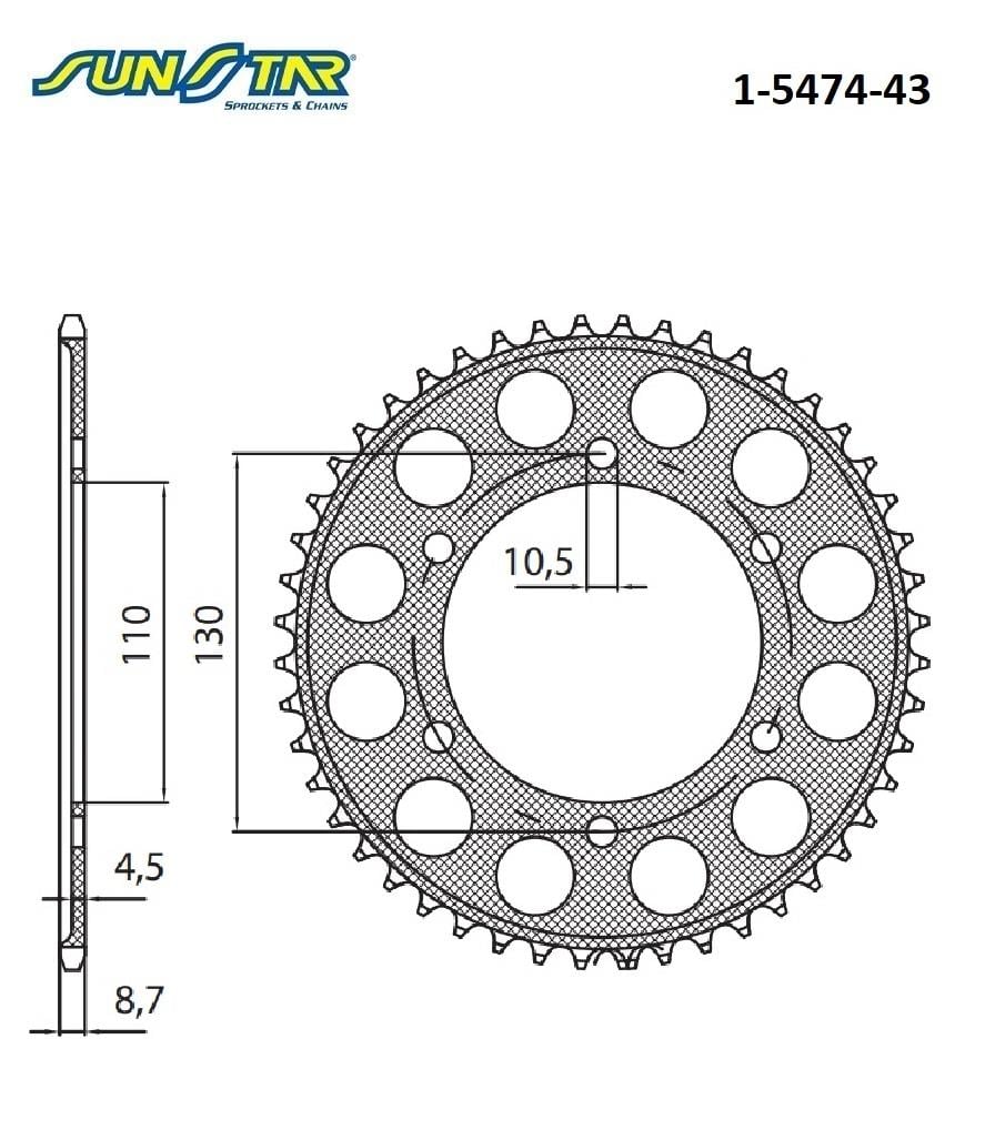 ARKA DİŞLİ / YAMAHA / FZ1 / FAZER / 1000cc / (DİŞLİ SAYISI : ORİJİNAL-2) / 2006-2007-2008-2009-2010-2011-2012-2013-2014