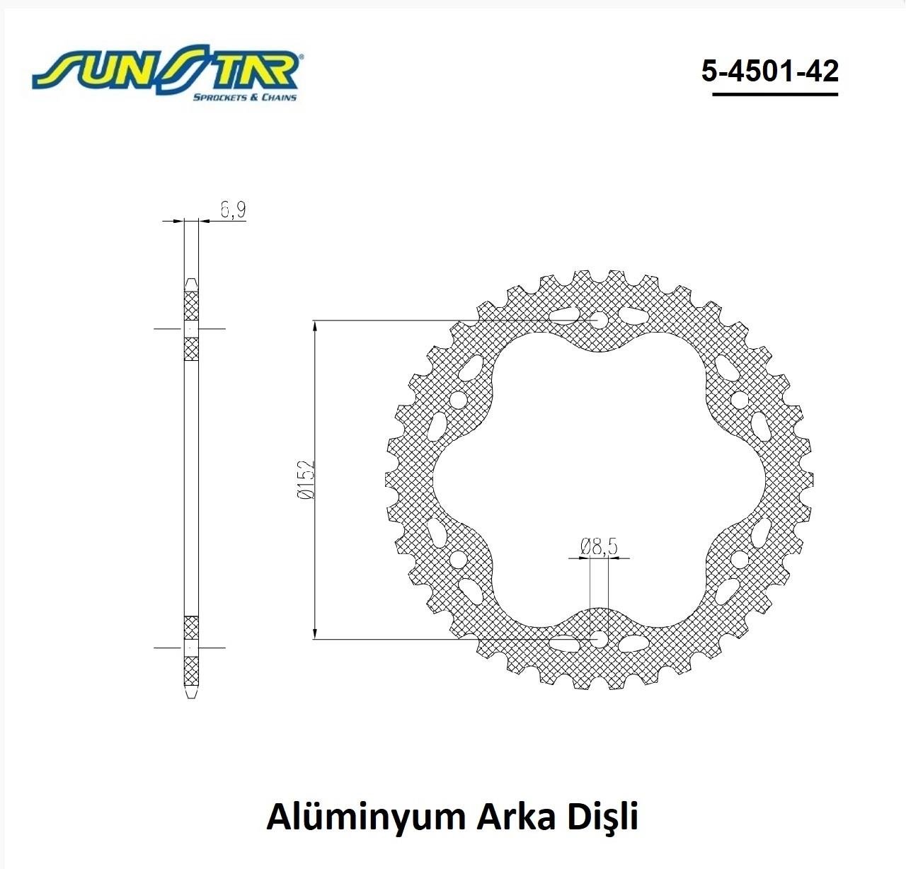 ARKA DİŞLİ ALÜMİNYUM / DUCATI / DIAVEL / 1200cc / (DİŞLİ SAYISI : ORİJİNAL-1) / 2011-2012-2013-2014