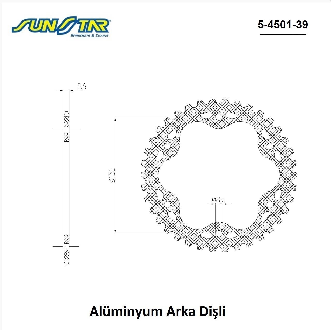 ARKA DİŞLİ ALÜMİNYUM / DUCATI / MONSTER / 1200cc / (DİŞLİ SAYISI : ORİJİNAL-2) / 2014-2015-2016-2017-2018-2019-2020