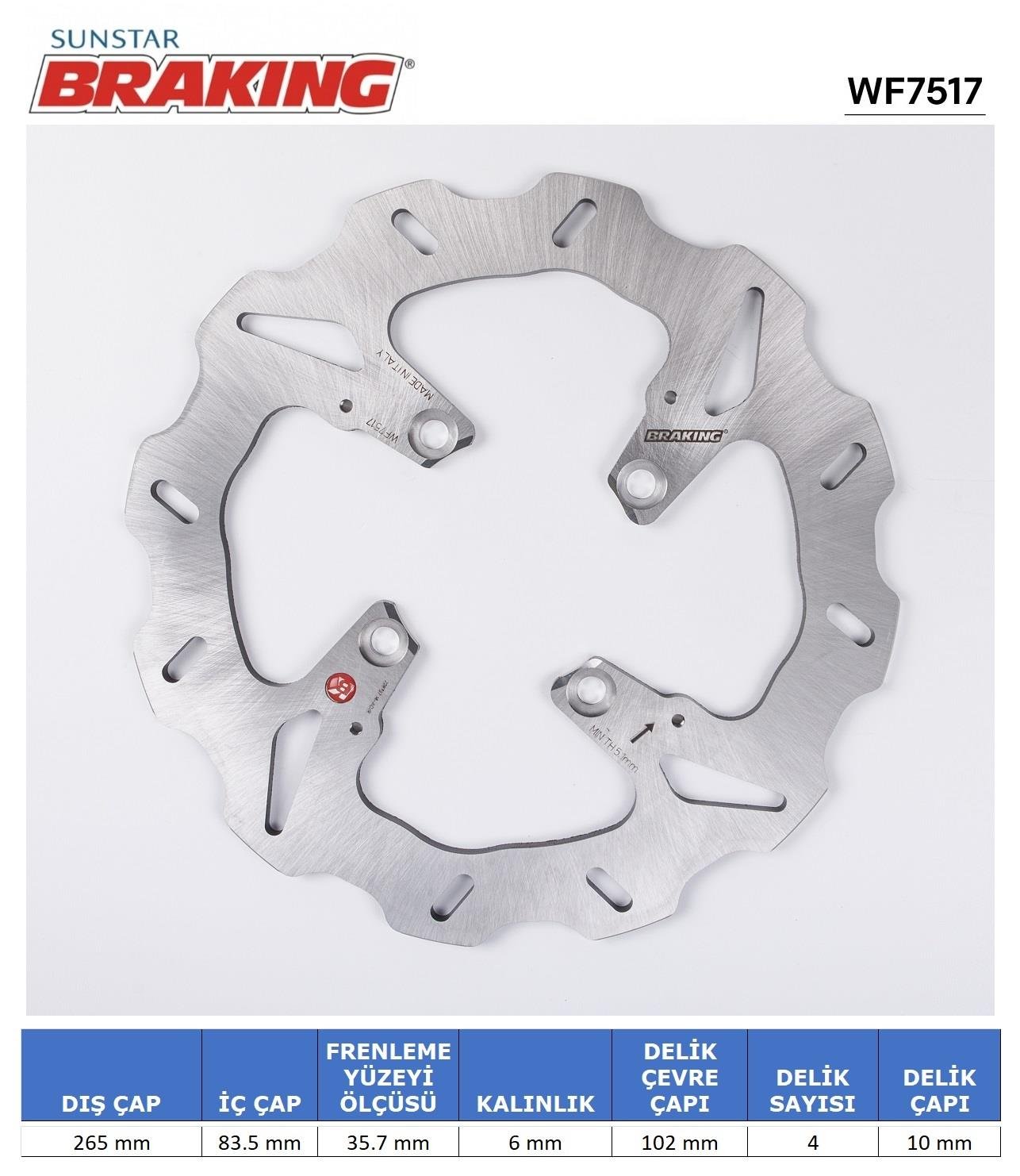 DUCATI DALGALI ARKA FREN DİSKİ / DUCATI / DIAVEL / 1200cc / ARKA  / 2011-2012-2013-2014