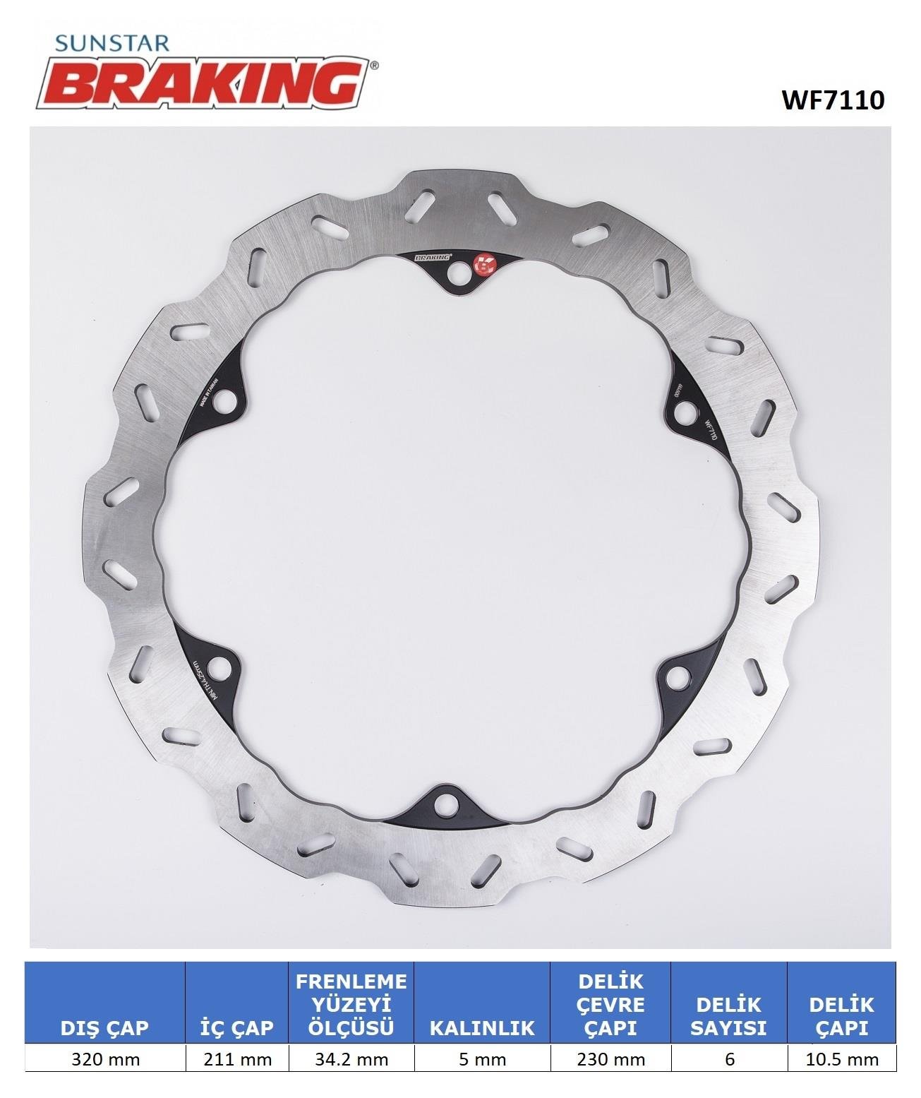 HONDA CB 500F / CBR 500 R / CB 650 F / CBR 650 F DALGALI ÖN FREN DİSKİ / HONDA / CB 500F / 500cc / ÖN SOL  / 2013-2014-2015-2016-2017-2018-2019