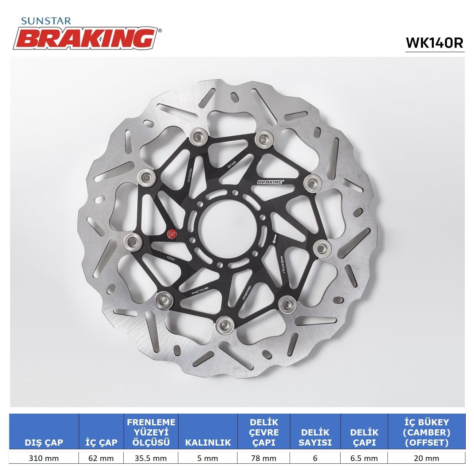 HONDA CRF 1000-1100 DALGALI ÖN PERFORMANS FREN DİSKİ (SAĞ) / HONDA / CRF L AFRICA TWIN / DCT / 1000cc / ÖN SAĞ  / 2016-2017-2018-2019