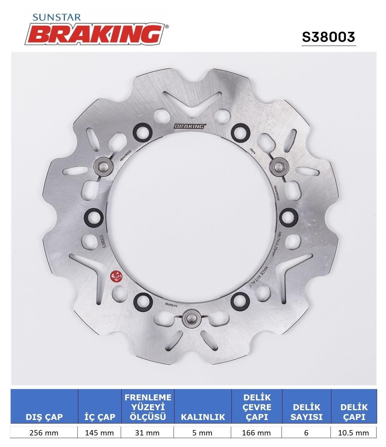 HONDA FORZA 300 / SH 300 / SILVERWING 400-600 DALGALI ÖN FREN DİSKİ / HONDA / FORZA 300 / 300cc / ÖN  / 2013-2014-2015-2016-2017
