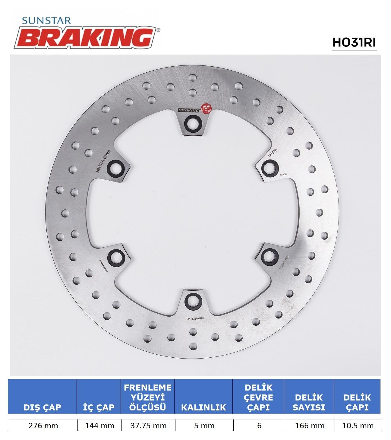 HONDA NTV 650 / CBR 1000 F / VT 1100 / CB 1300 YUVARLAK ARKA FREN DİSKİ / HONDA / NT DEAUVILLE V / 700cc / ARKA  / 2006-2007-2008-2009-2010-2011-2012