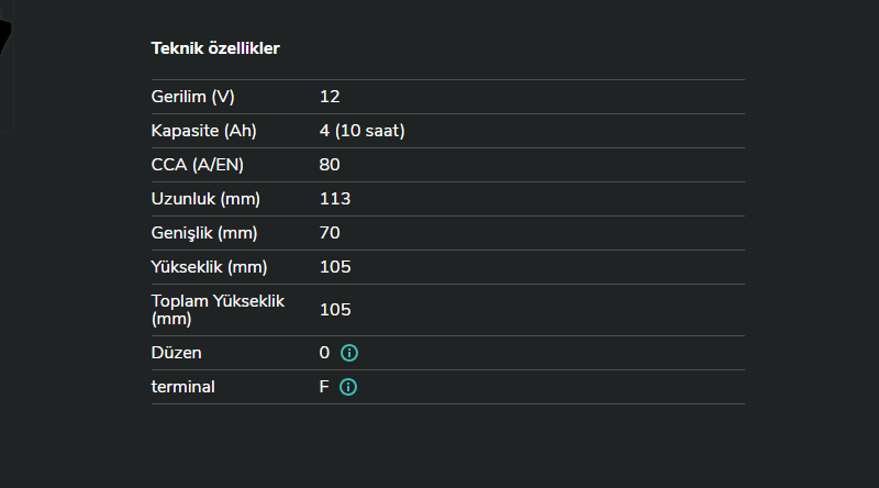 LP YTX5L SLA Motosiklet Aküsü