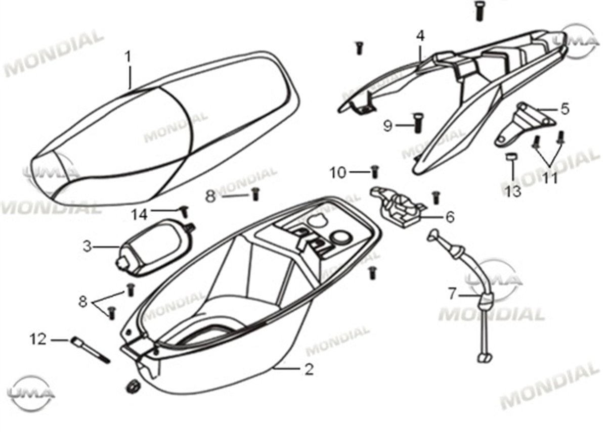Mondial Mash 125 Sele Altı Bagaj