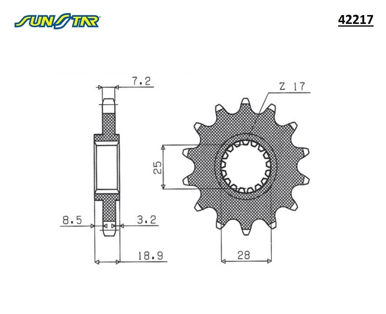 ÖN DİŞLİ / APRILIA / ETV CAPONORD / 1000cc / (ORİJİNAL DİŞLİ SAYISI) / 2001-2002-2003-2004-2005-2006-2007
