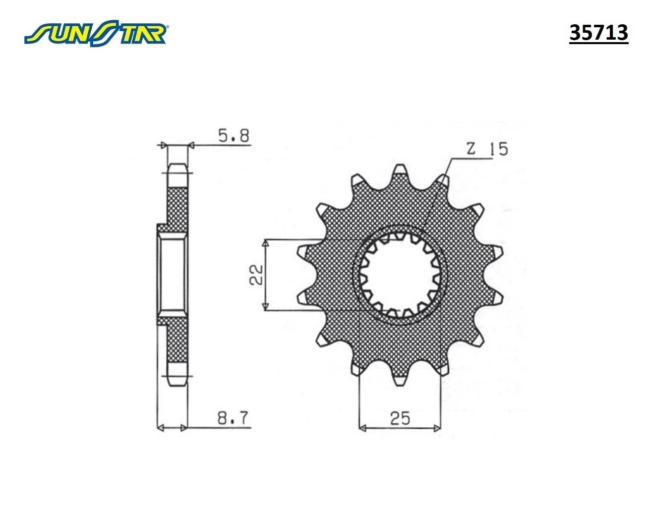 ÖN DİŞLİ / BETA / RR 2T ENDURO / RACING / 250cc / (DİŞLİ SAYISI : ORİJİNAL-1) / 2008-2009-2010-2011-2012-2013-2014-2015-2016-2017-2018-2019-2020-2021