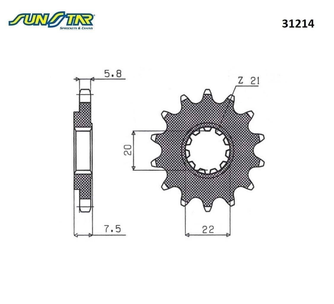 ÖN DİŞLİ / HONDA / CRF 250 R / 250cc / (DİŞLİ SAYISI : ORİJİNAL+1) / 2004-2005-2006-2007-2008-2009-2010-2011-2012-2013-2014-2015-2016-2017-2018-2019-2020-2021-2022