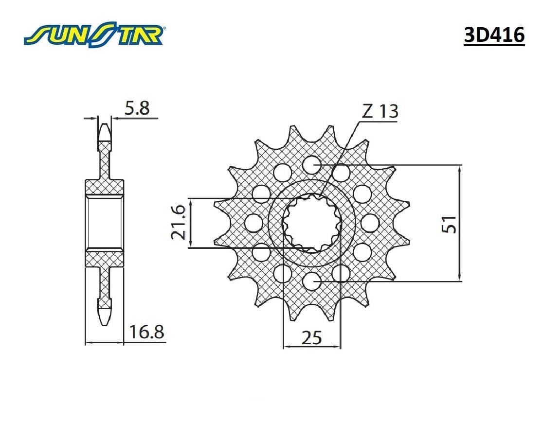 ÖN DİŞLİ / HONDA / FORZA ABS / 750cc / (DİŞLİ SAYISI : ORİJİNAL-1) / 2021-2022