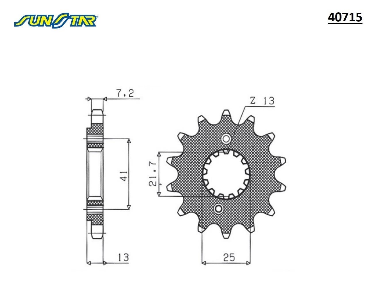 ÖN DİŞLİ / HONDA / VT C SHADOW / 600cc / (DİŞLİ SAYISI : ORİJİNAL-1) / 1990-1991-1992-1993-1994-1995-1996-1997-1998-1999-2000-2001-2002-2003-2004-2005-2006-2007