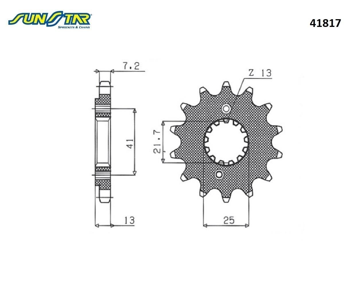 ÖN DİŞLİ / HONDA / VT C SHADOW / 750cc / (ORİJİNAL DİŞLİ SAYISI) / 1997-1998-1999-2000-2001-2002-2003-2004-2005-2006-2007-2008-2009-2011-2012-2013