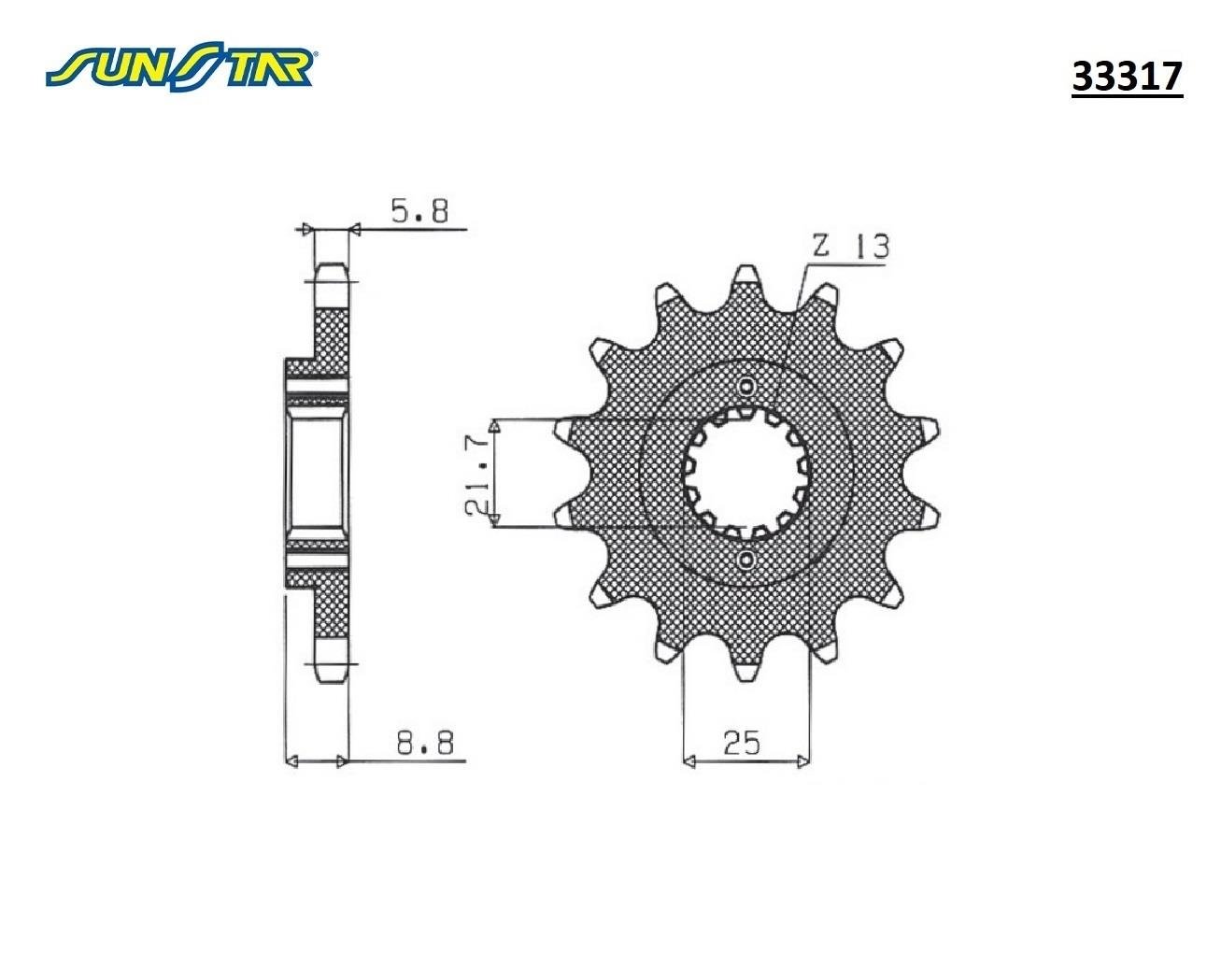 ÖN DİŞLİ / KAWASAKI / EN VULCAN / 500cc / (DİŞLİ SAYISI : ORİJİNAL+1) / 2000-2001-2002-2003-2004-2005-2006-2007-2008-2009