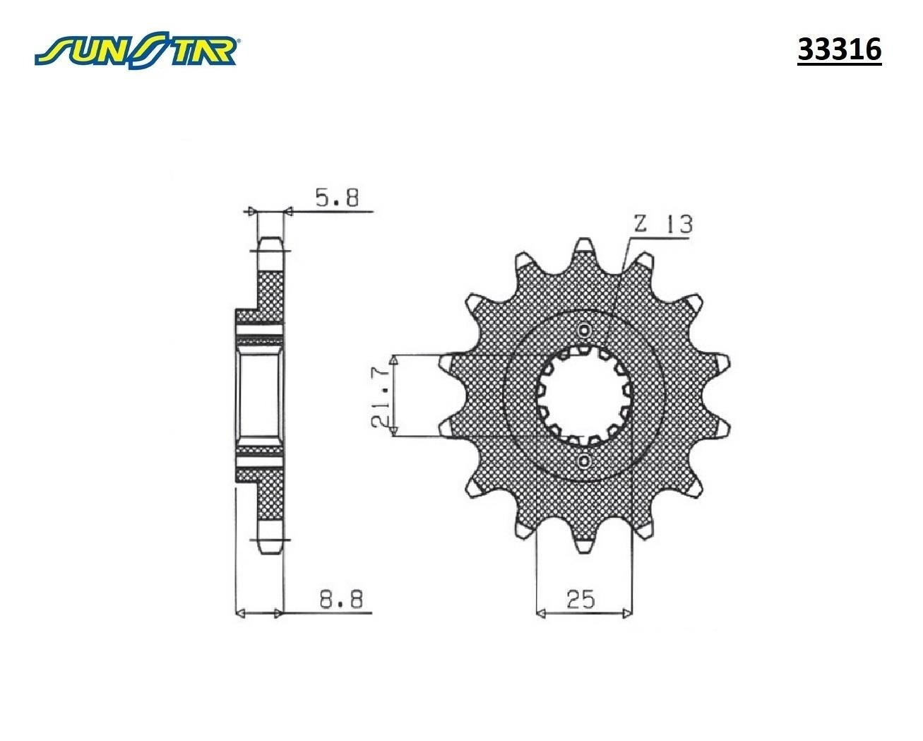 ÖN DİŞLİ / KAWASAKI / EN VULCAN / 500cc / (ORİJİNAL DİŞLİ SAYISI) / 2000-2001-2002-2003-2004-2005-2006-2007-2008-2009