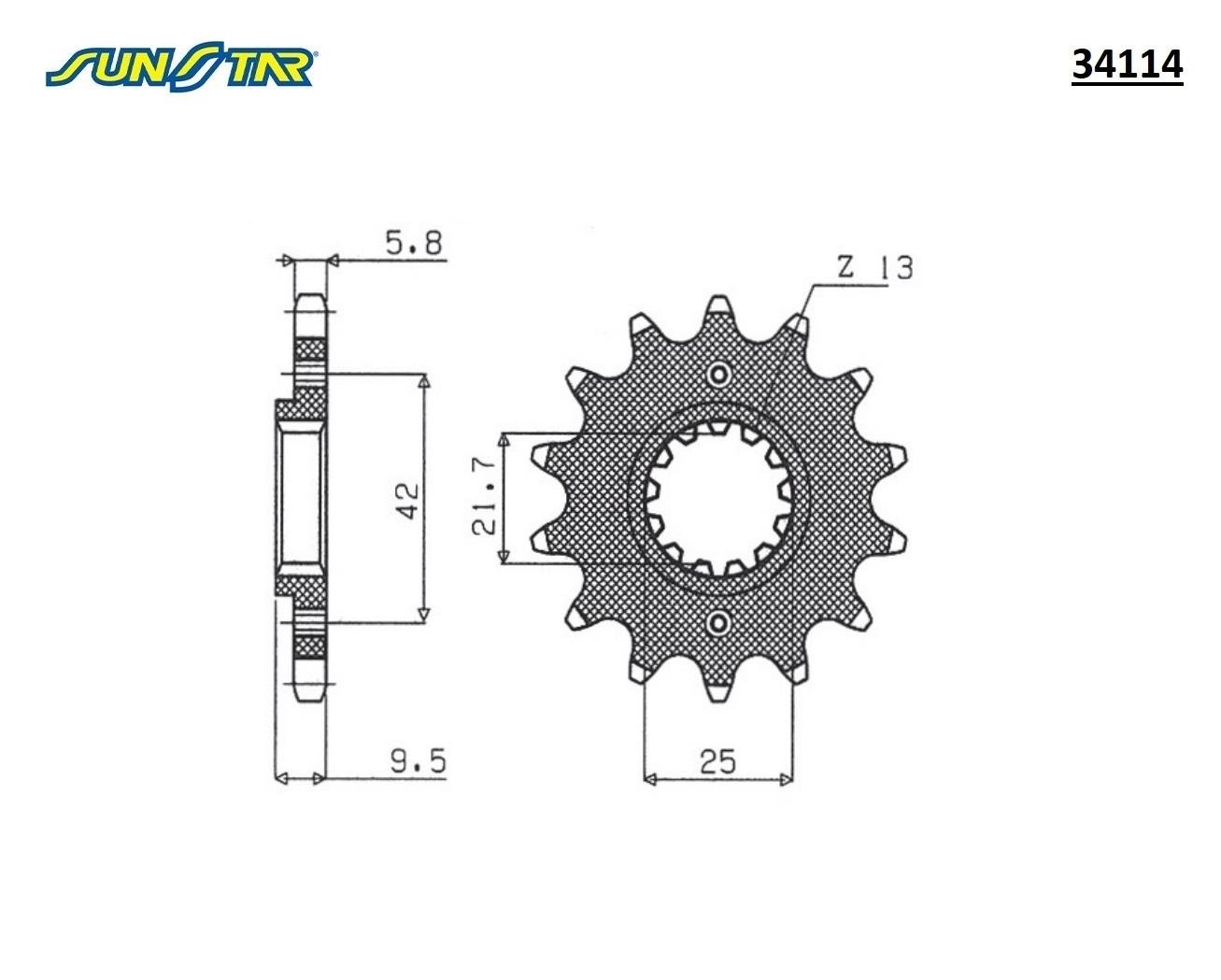 ÖN DİŞLİ / KAWASAKI / KLX S / 250cc / (ORİJİNAL DİŞLİ SAYISI) / 2009-2010-2011-2012-2013-2014-2015-2016