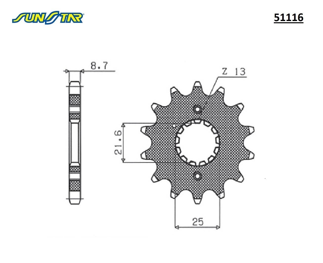 ÖN DİŞLİ / KAWASAKI / VN 800 / 800cc / (ORİJİNAL DİŞLİ SAYISI) / 1994-1995-1996-1997-1998-1999-2000-2001-2002-2003-2004-2005-2006