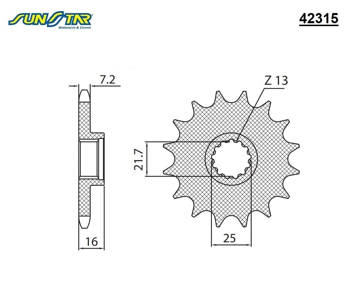 ÖN DİŞLİ / KAWASAKI / ZX-6R NINJA / 600cc / (ORİJİNAL DİŞLİ SAYISI) / 1998-1999-2000-2001-2002-2003-2004-2005-2006-2007-2008-2009-2010-2011-2012