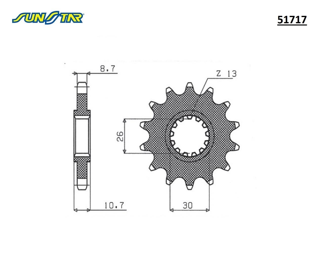 ÖN DİŞLİ / YAMAHA / FZ1 / FAZER / 1000cc / (ORİJİNAL DİŞLİ SAYISI) / 2006-2007-2008-2009-2010-2011-2012-2013-2014