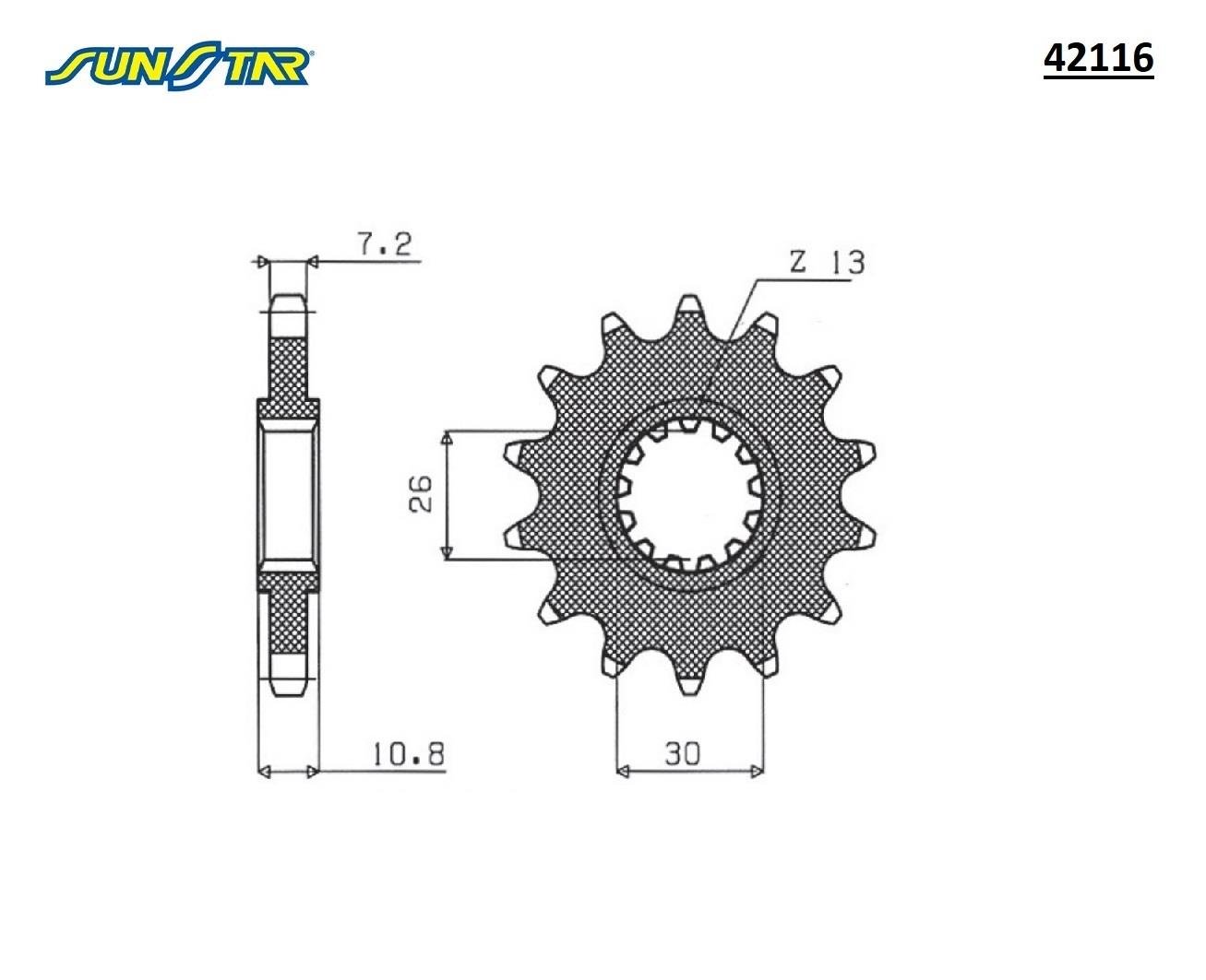 ÖN DİŞLİ / YAMAHA / FZ8 / FAZER / 800cc / (ORİJİNAL DİŞLİ SAYISI) / 2010-2011-2012-2013-2014-2015-2016
