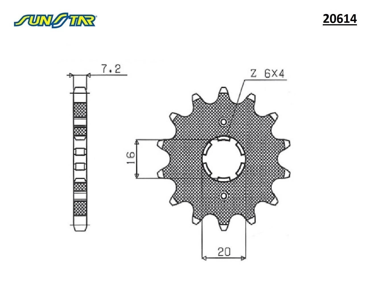 ÖN DİŞLİ / YAMAHA / XT R / 125cc / (ORİJİNAL DİŞLİ SAYISI) / 2005-2006-2007-2008-2009-2010-2011