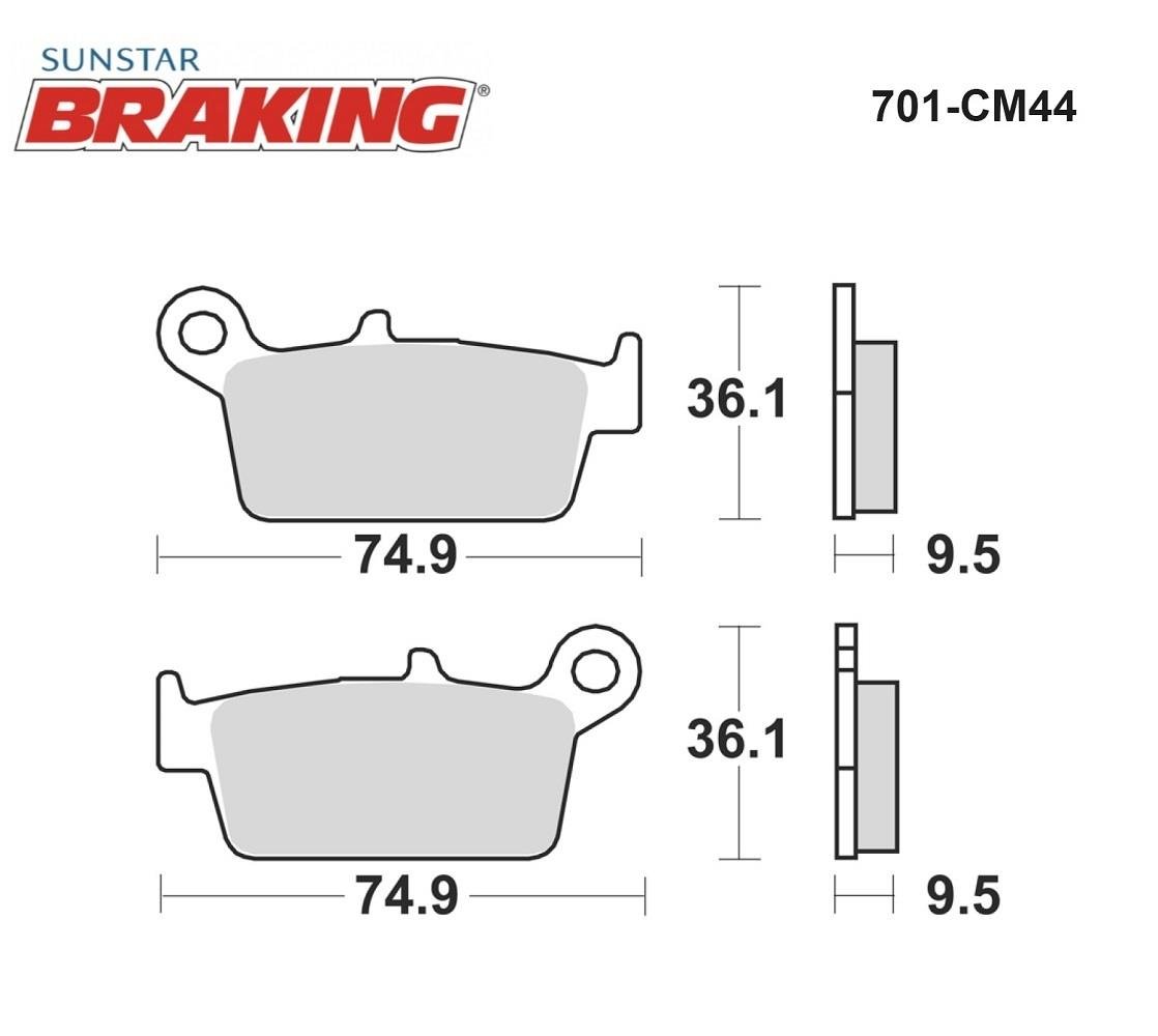 SİNTERLİ ARKA FREN BALATASI / GAS GAS / EC / 250cc / ARKA  / 2003-2004-2005-2006-2007-2008-2009-2010
