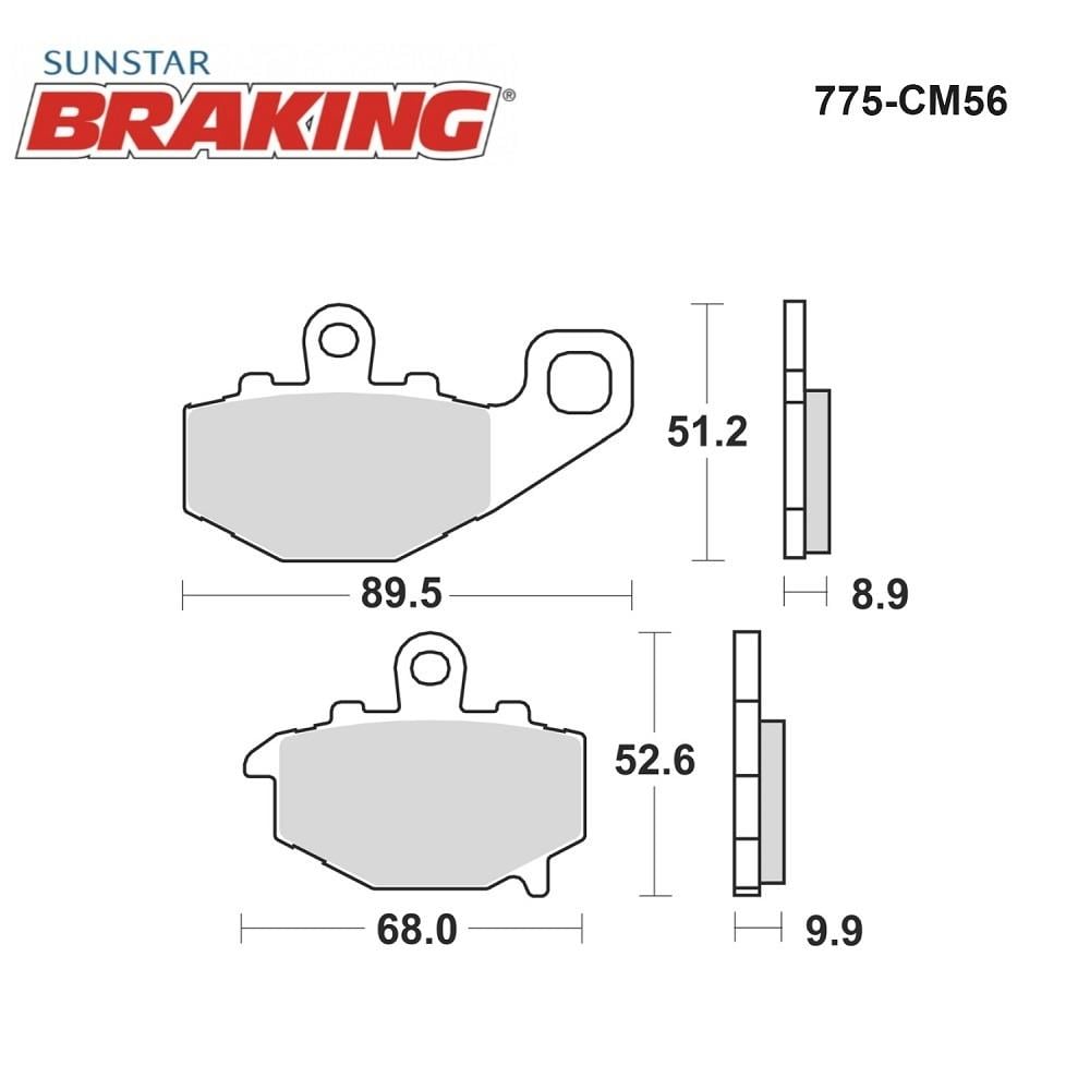 SİNTERLİ ARKA FREN BALATASI / KAWASAKI / ER-6F / ER-6N / 650cc / ARKA  / 2006-2007-2008-2009-2010-2011-2012-2013-2014-2015-2016