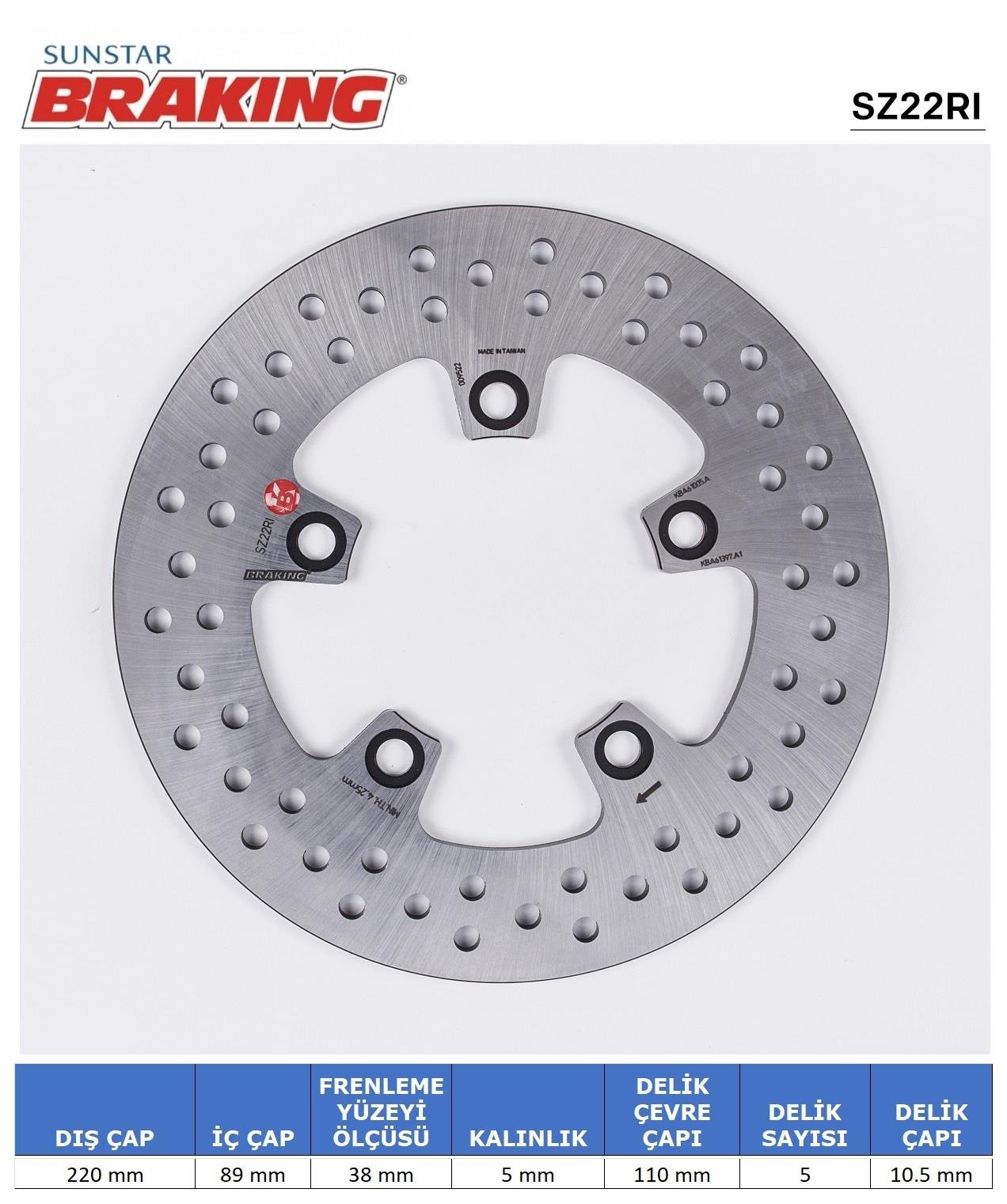 SUZUKI GSXR 600-750-1000 / SV 650 / TL 1000 R-S YUVARLAK ARKA FREN DİSKİ / SUZUKI / GSX-R 1000 / 1000cc / ARKA / 2001-2002-2003-2004-2005-2006-2007-2008-2009-2010-2011-2012-2013-2014-2015-2016-2017-2018-2019-2020-2021