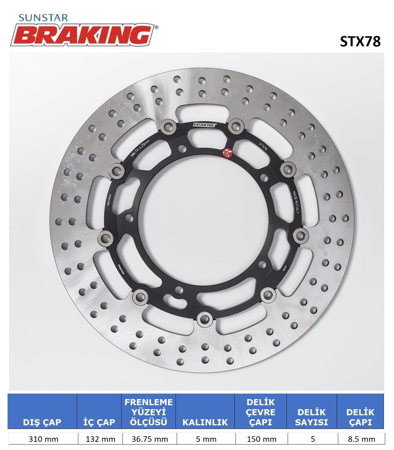 YAMAHA YUVARLAK ÖN FREN DİSKİ / YAMAHA / FZ8 / FAZER / 800cc / ÖN İKİ TAKIM KULLANIR / 2010-2011-2012-2013-2014-2015-2016