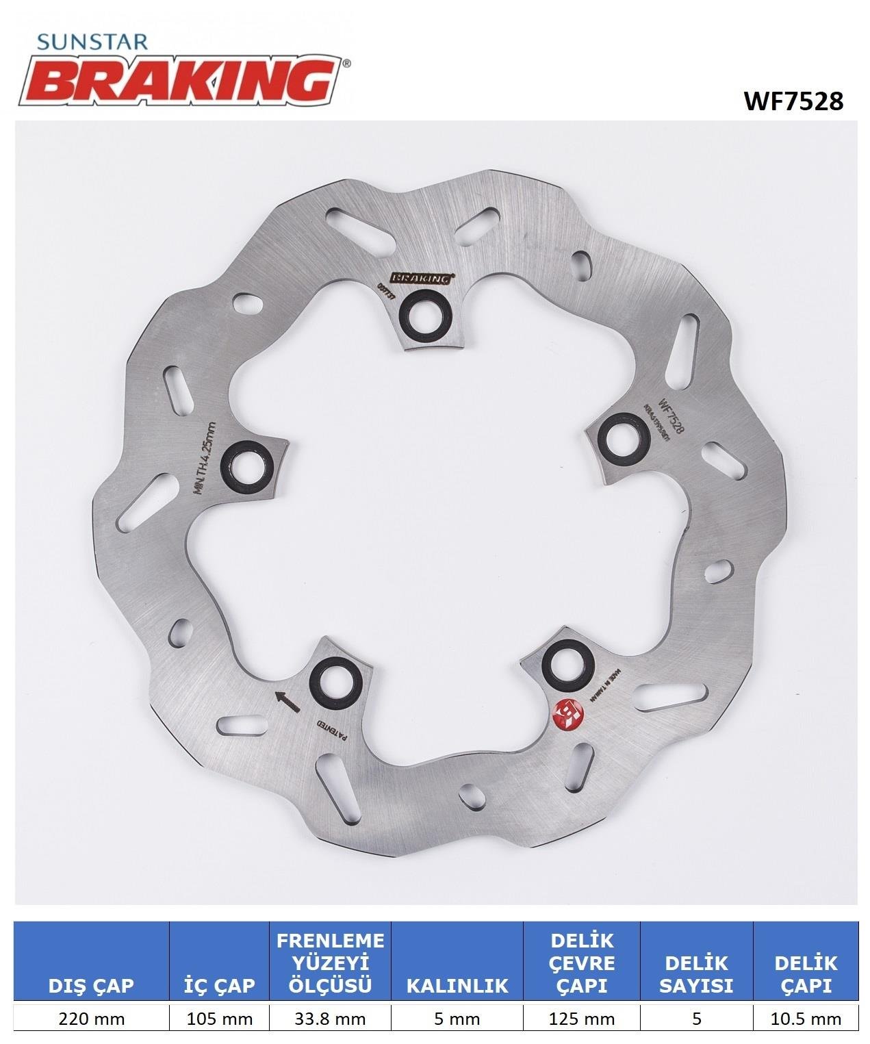 YAMAHA YZF R1 / M ARKA DALGALI FREN DİSKİ / YAMAHA / YZF R1 M / 1000cc / ARKA / 2015-2016-2017-2018-2019-2020-2021-2022