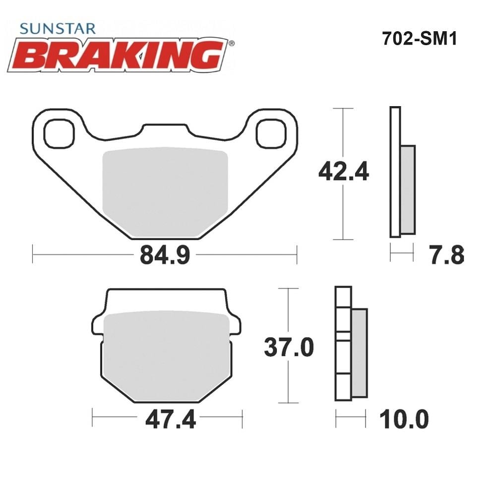 YARI METALİK FREN BALATASI / APRILIA / RS4 125 / 125cc / ARKA  / 2011-2012-2013-2014-2015-2016-2017