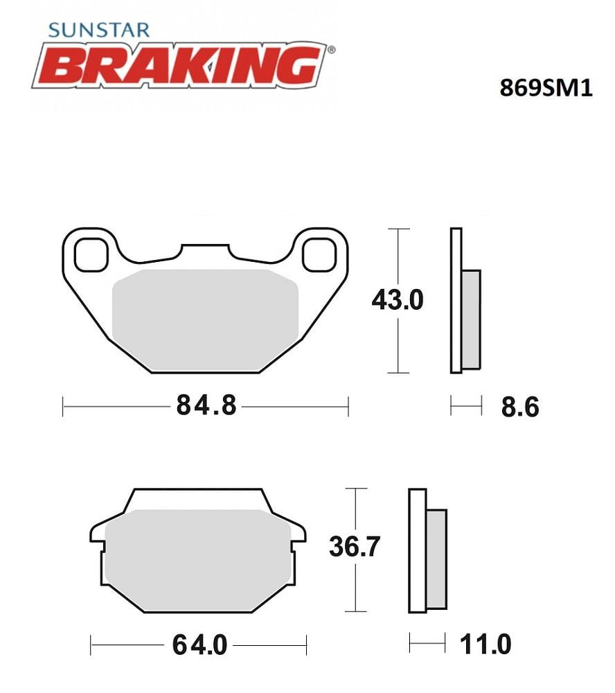 YARI METALİK FREN BALATASI / KYMCO / AGILITY CARRY / 125cc / ÖN  / 2011-2012-2013-2014-2015-2016-2019-2020-2021