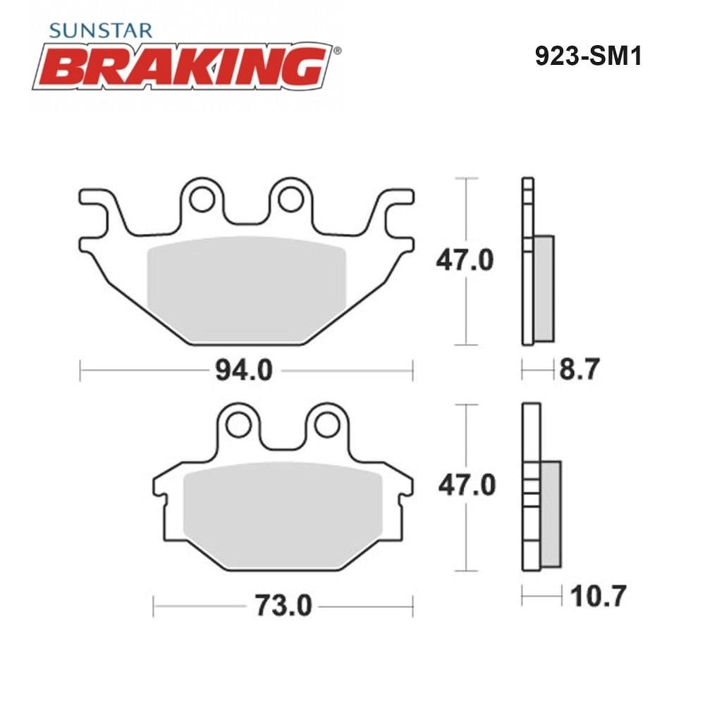 YARI METALİK FREN BALATASI / YAMAHA / MT-125 / 125cc / ARKA  / 2015-2016-2017-2018-2019-2020