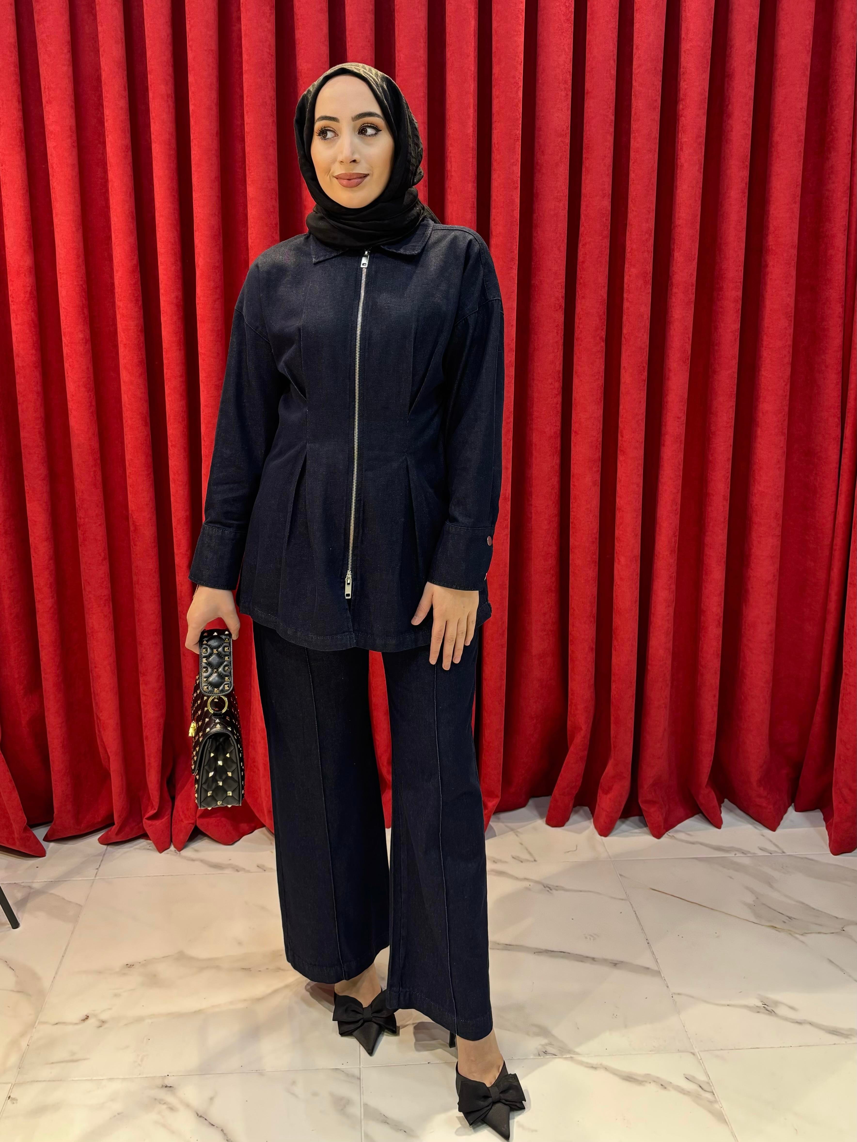 Denim İkili Takım Lacivert