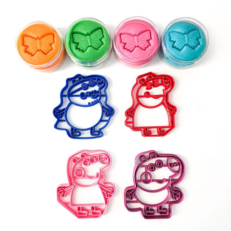 Ahşap Oklavalı-Peppa Pig Ailesi