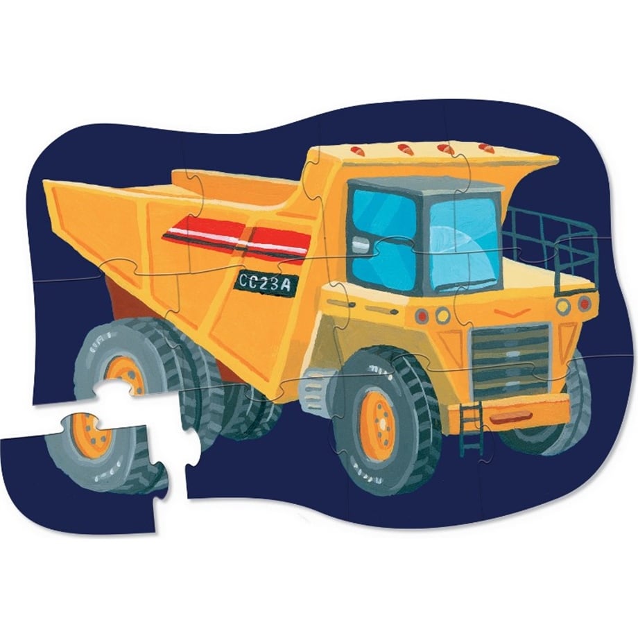 Crocodile Creek Mini Puzzle - 12 Parça - Construction Zone 