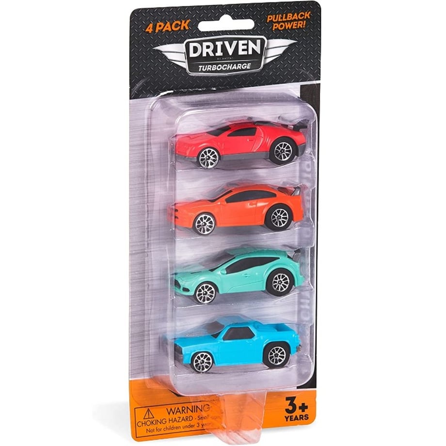 Driven 4'Lü Çek Bırak Araba Seti - Turkuaz, Turuncu, Mavi, Kırmızı 