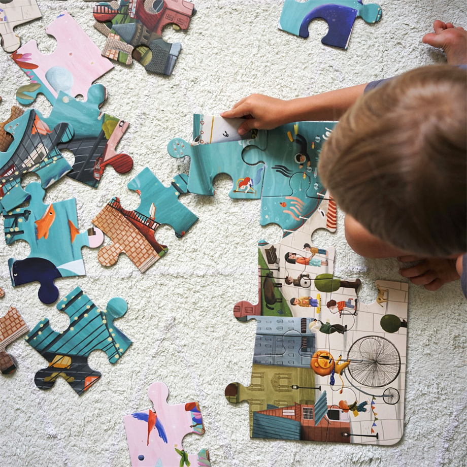 Fairy Tale Puzzle - 24 Parça Çantalı Dev Yer Puzzle ve Posteri