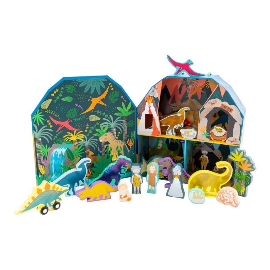 FLOSS & ROCK Ahşap Figürlü Oyun Kutuları / Dino *NEW*