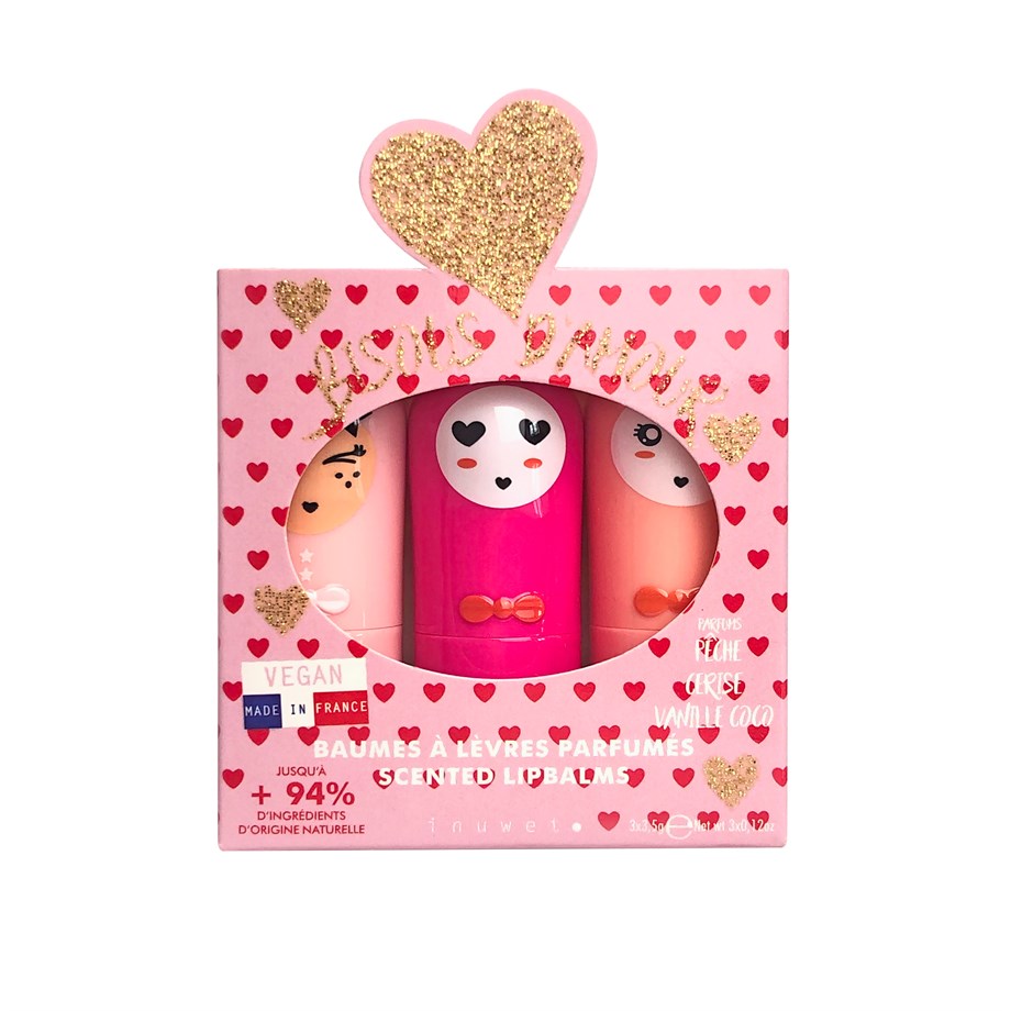 GIFT SET OF 3 LIP BALMS * ULTRA RED BISOUS