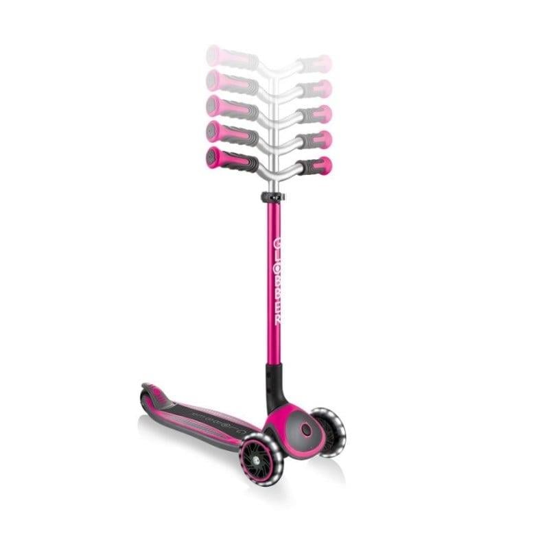 Globber master ışıklı katlanabilir scooter pembe