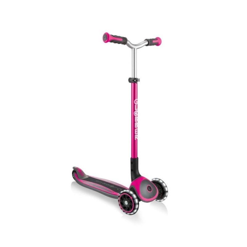 Globber master ışıklı katlanabilir scooter pembe