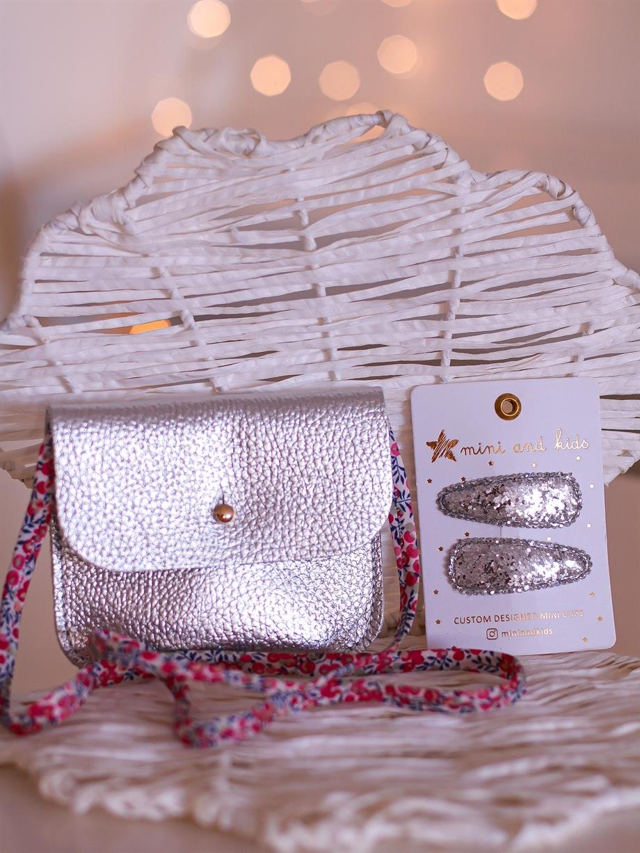 Mini Deri Çanta-Silver