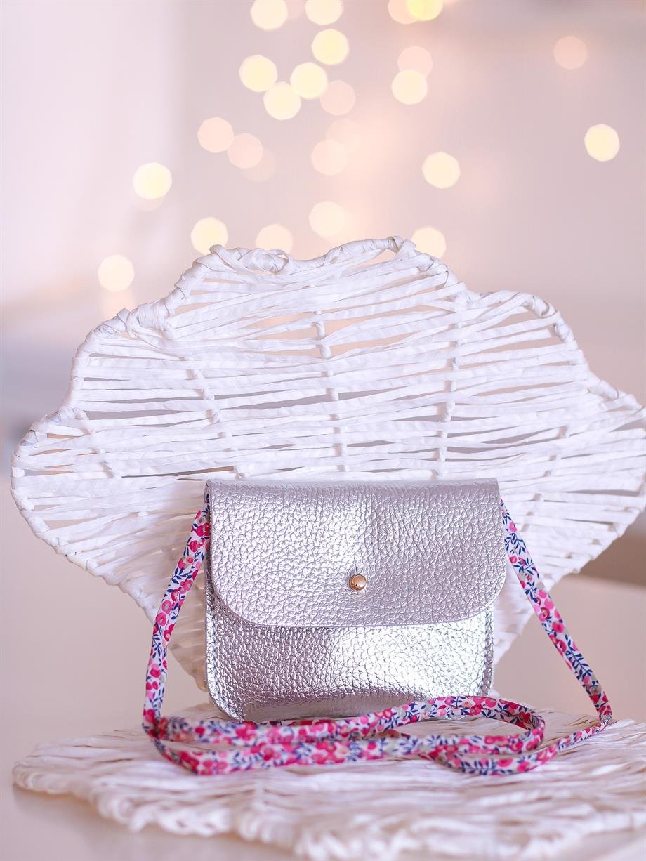 Mini Deri Çanta-Silver