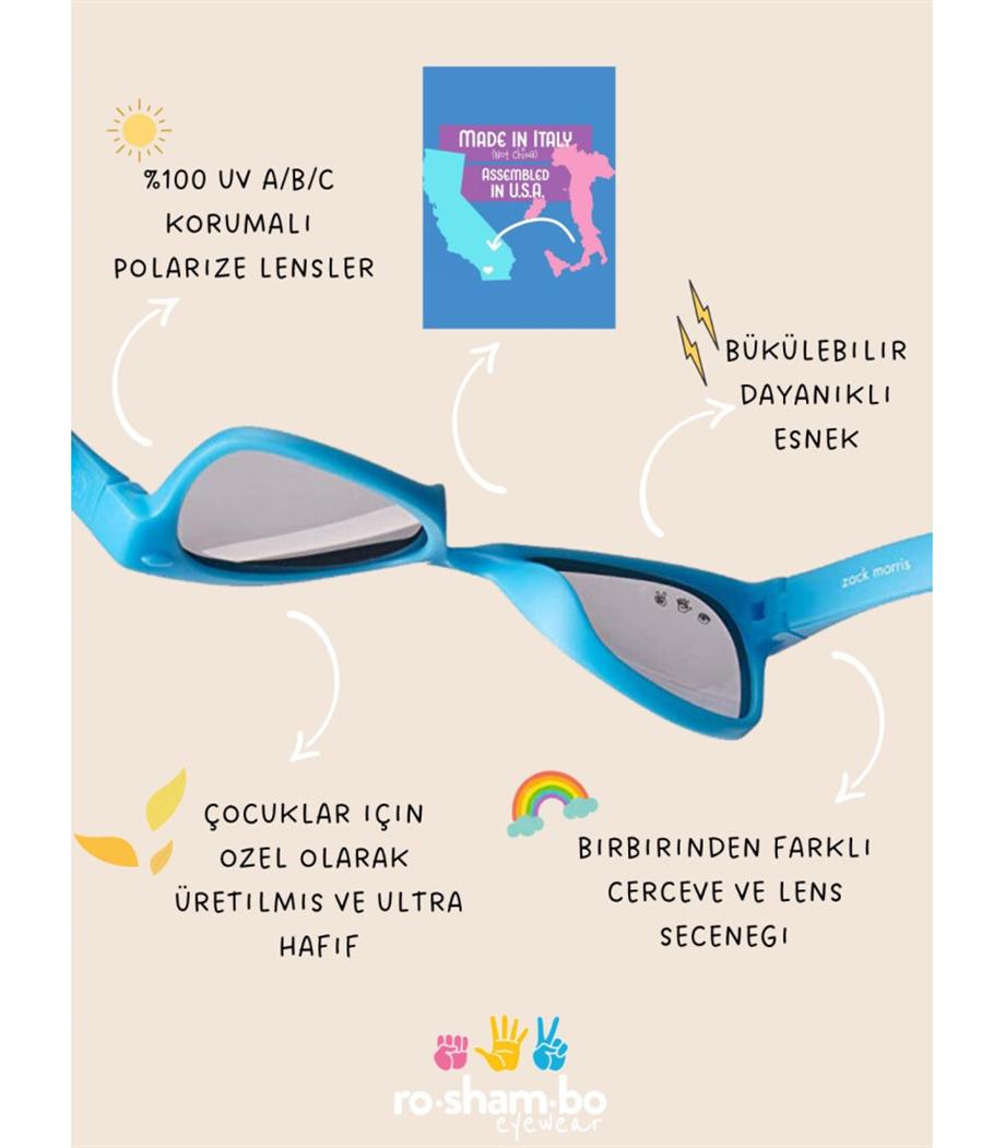 Popple Pembe Gri Standart Lens Çocuk Güneş Gözlüğü Round (2-4) 