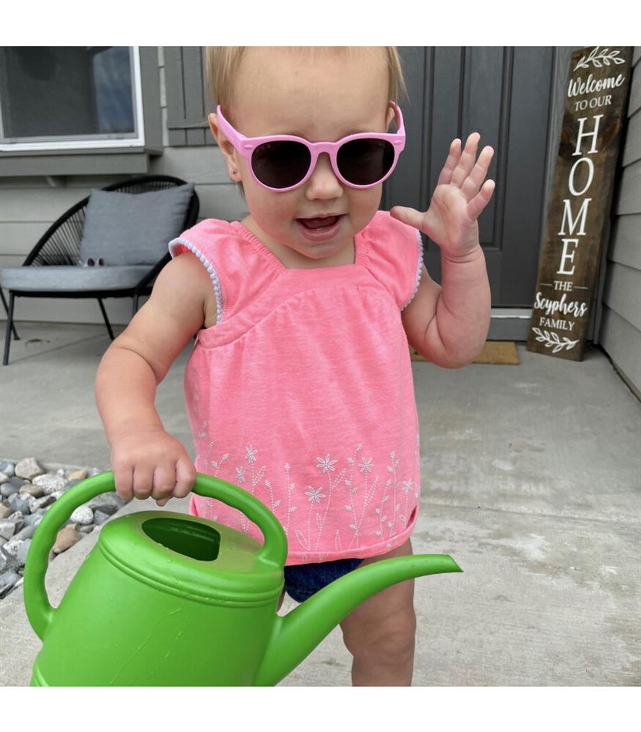 Popple Pembe Gri Standart Lens Çocuk Güneş Gözlüğü Round (2-4) 