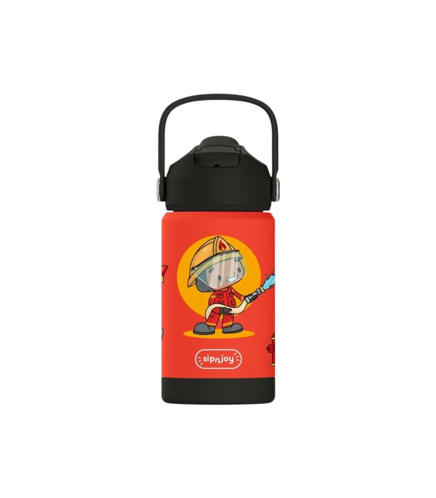 SipnJoy - FlipSip Çocuk Su Termosu | 360 ml - Firefighter Buddy