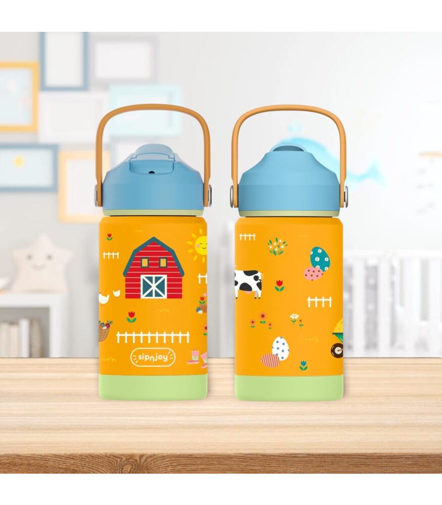 SipnJoy - FlipSip Çocuk Su Termosu | 360 ml - Farmyard Fun