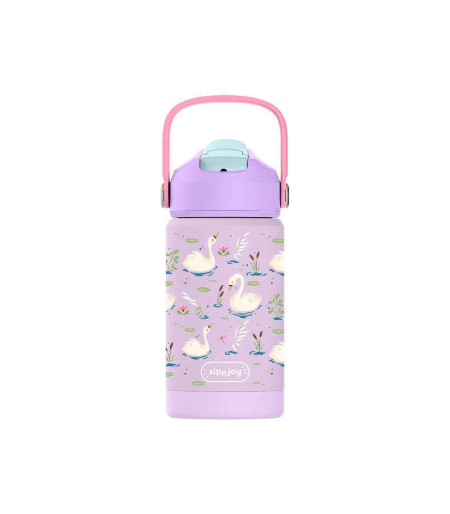 SipnJoy - FlipSip Çocuk Su Termosu | 360 ml - Swan Harmony